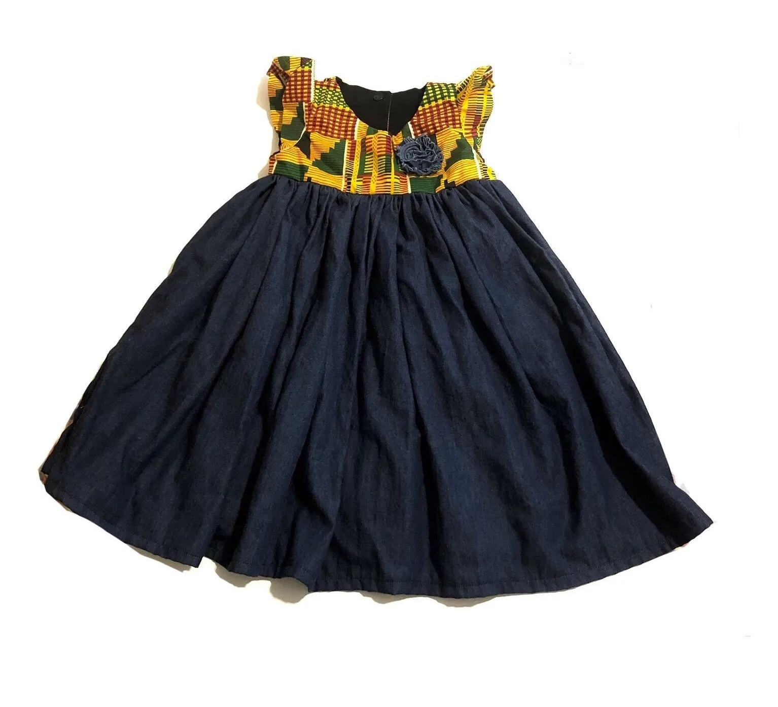 Kente Denim Dress