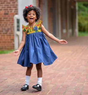 Kente Denim Dress