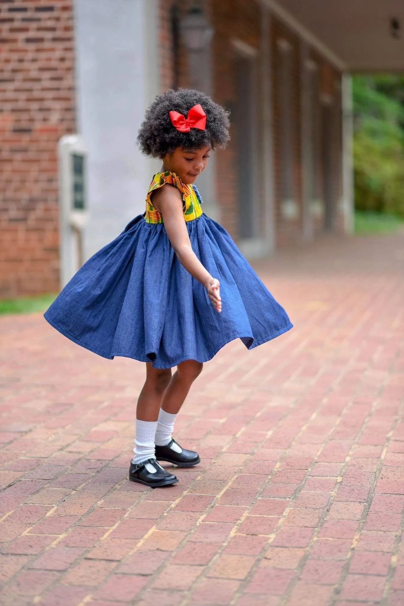 Kente Denim Dress