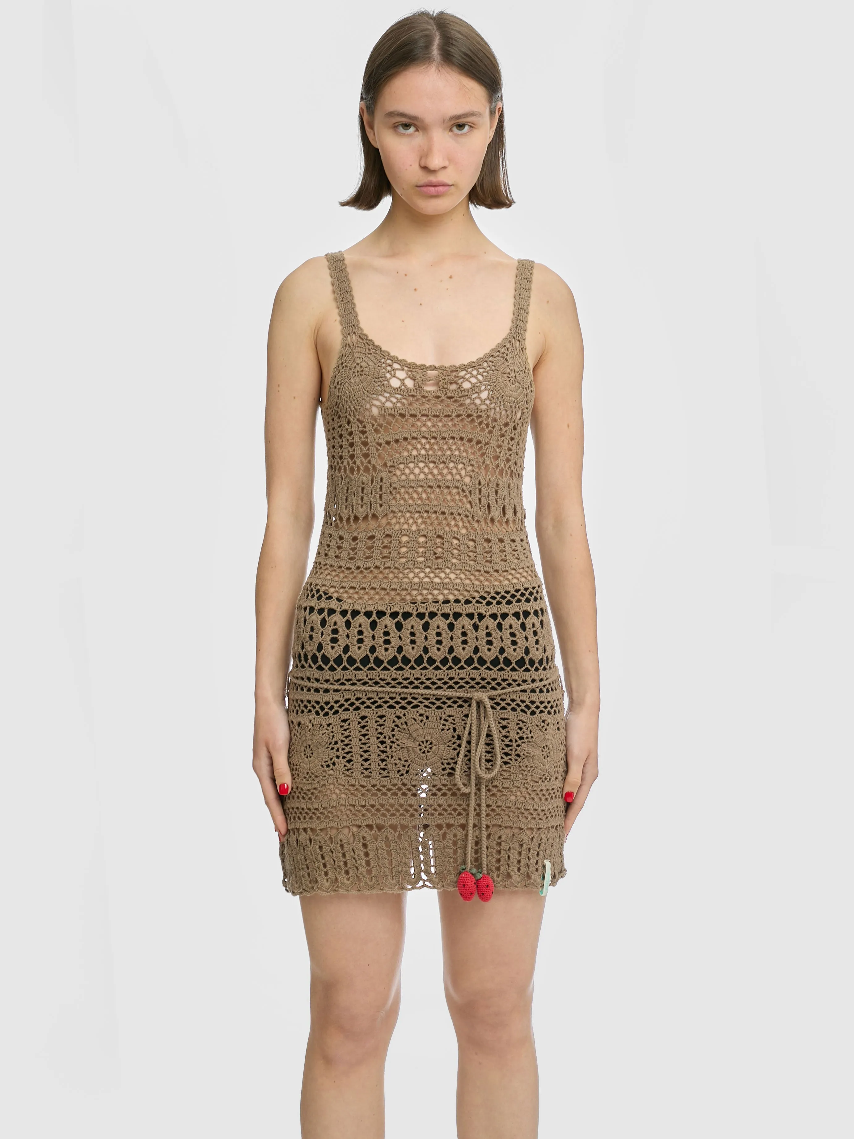 Killah Open Knit Crochet Mini Dress