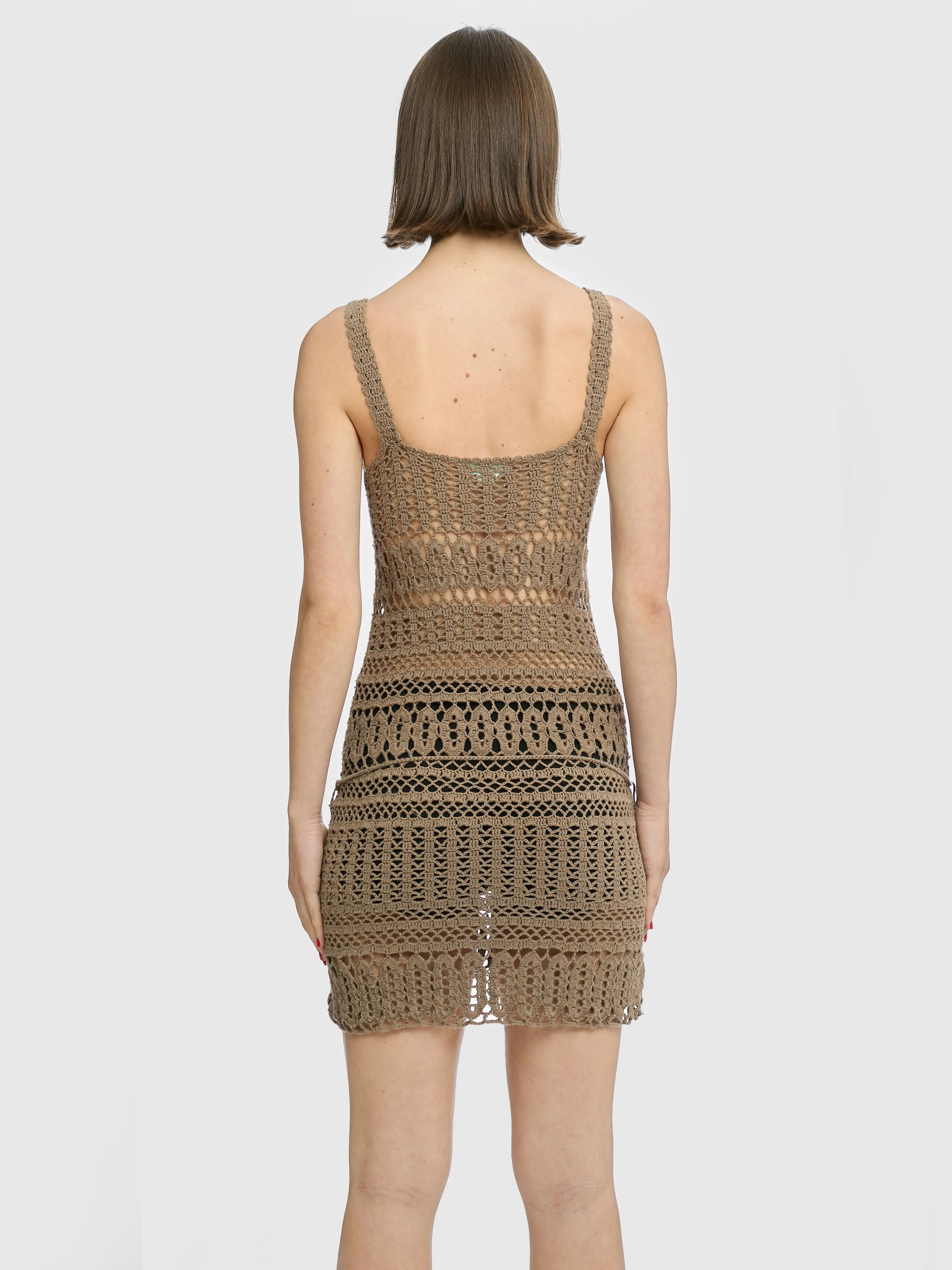 Killah Open Knit Crochet Mini Dress