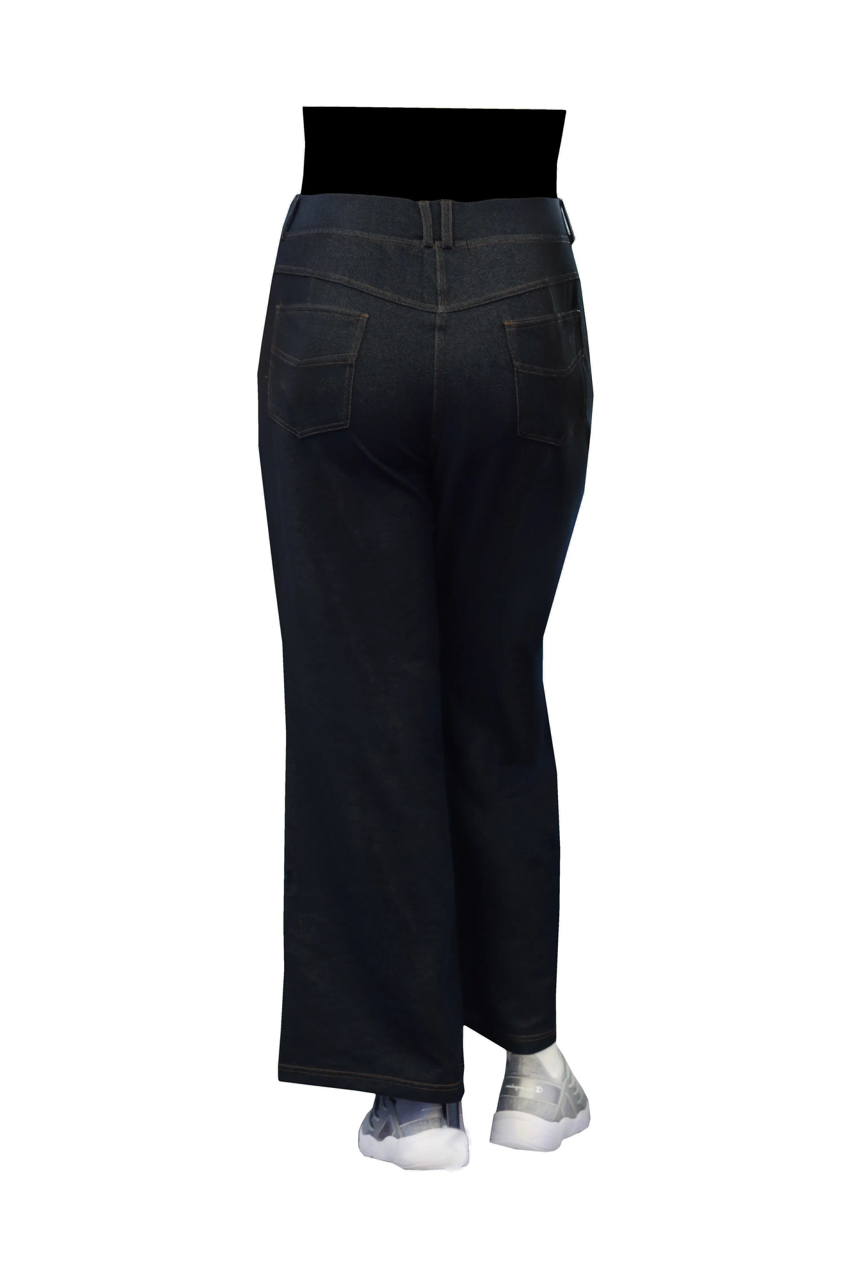 La Cera Plus Size Stretch Knit Wide Leg Pant