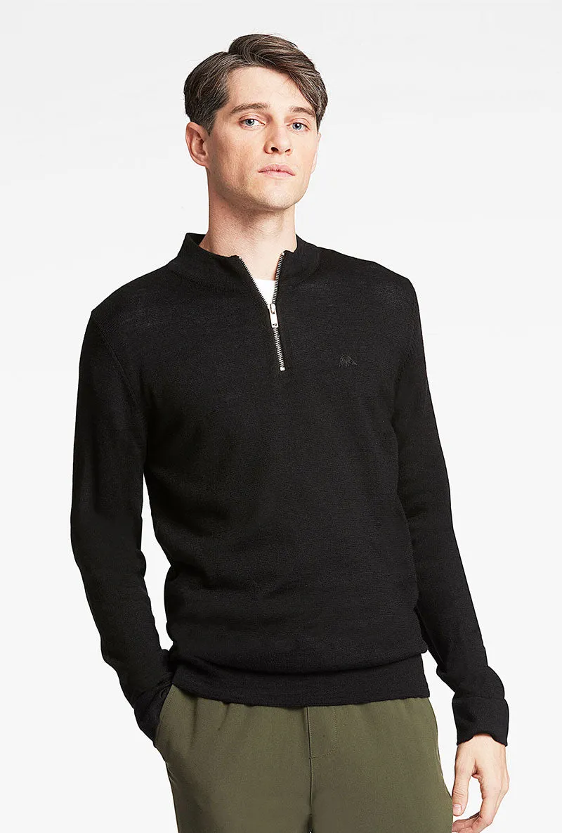 LINDBERGH MERINO WOOL HALF ZIP KNITWEAR