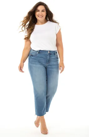 Liverpool Crop Straight w/ Fray Hem (Plus Size)