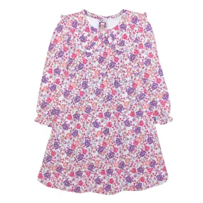 Long Sleeve, Softest Pima Dress, Lilac Garden