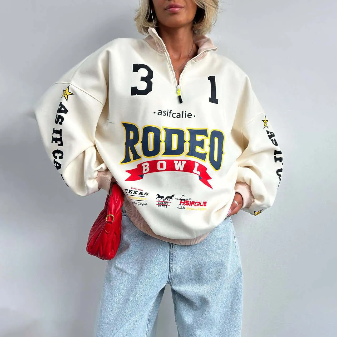 Loose Mid-length Pullover Sweatshirt