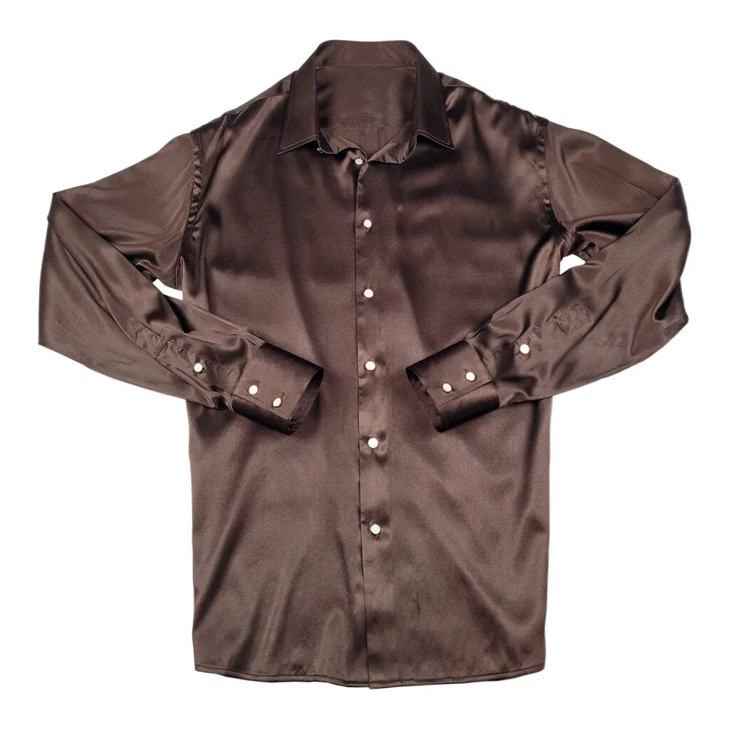 Men's Brown Silk Shirt