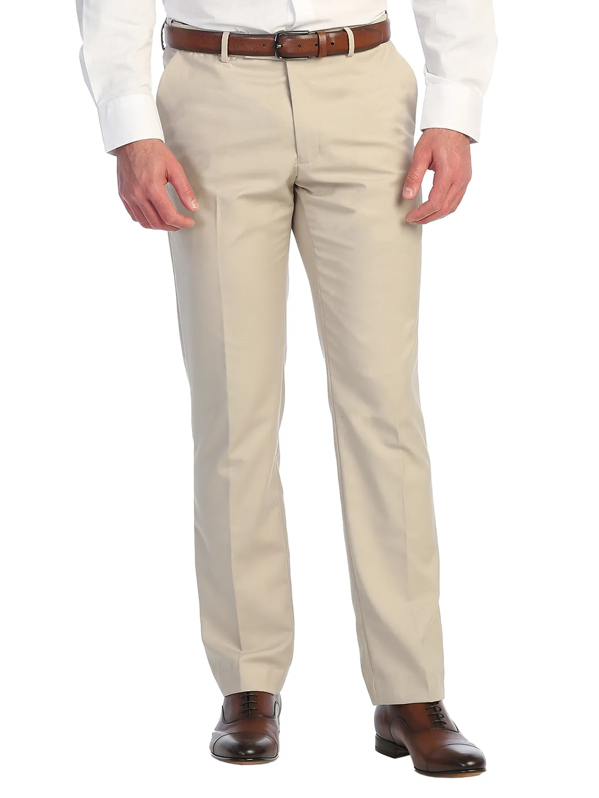 Men's Expandable Waist Dress Pants, Beige