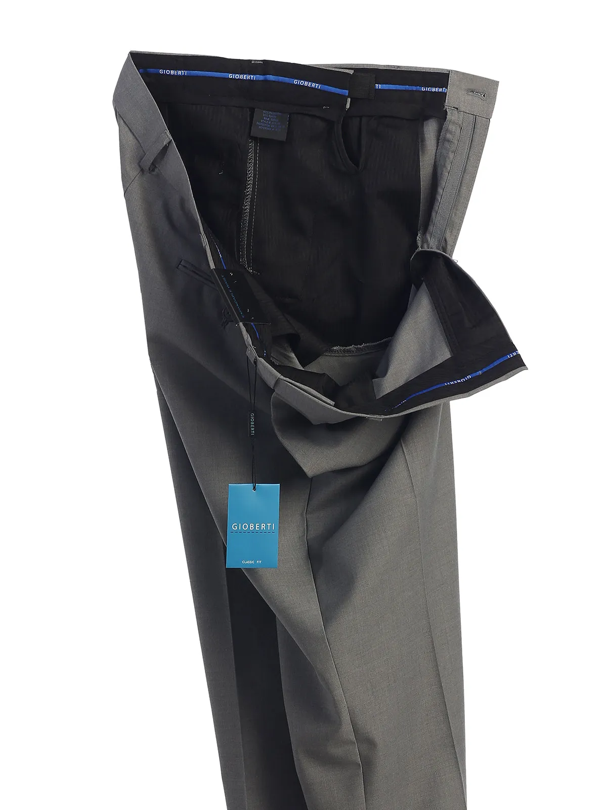 Men's Expandable Waist Dress Pants, Light Gray