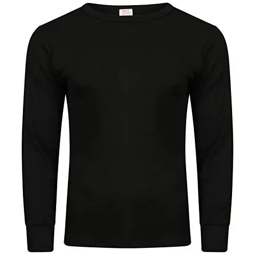 Men's Extreme Hot Thermal Underwear Long Sleeve Vest Winter & Ski Wear Size S-XXL (Large, Black)