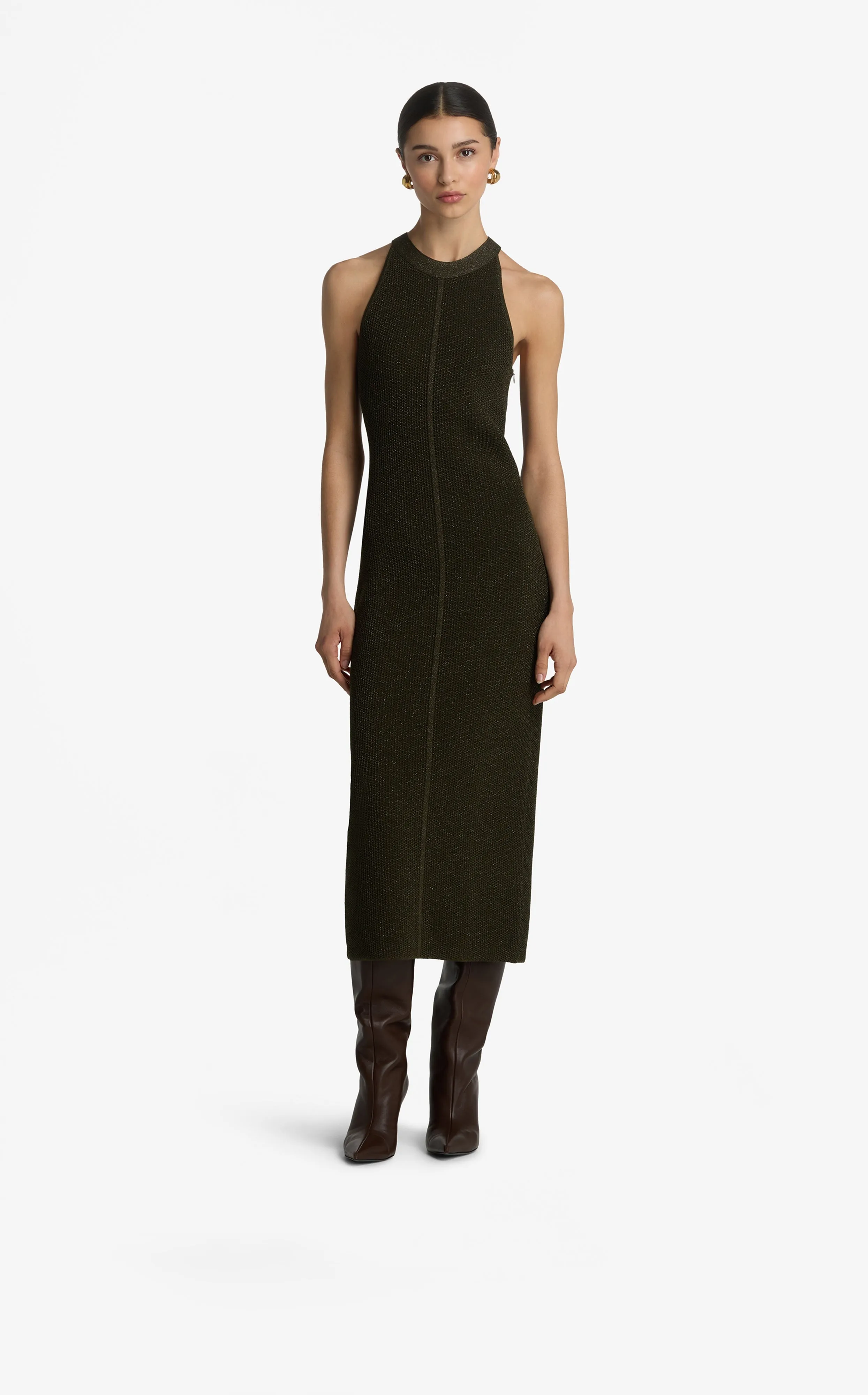 Mesh Knit Midi Dress