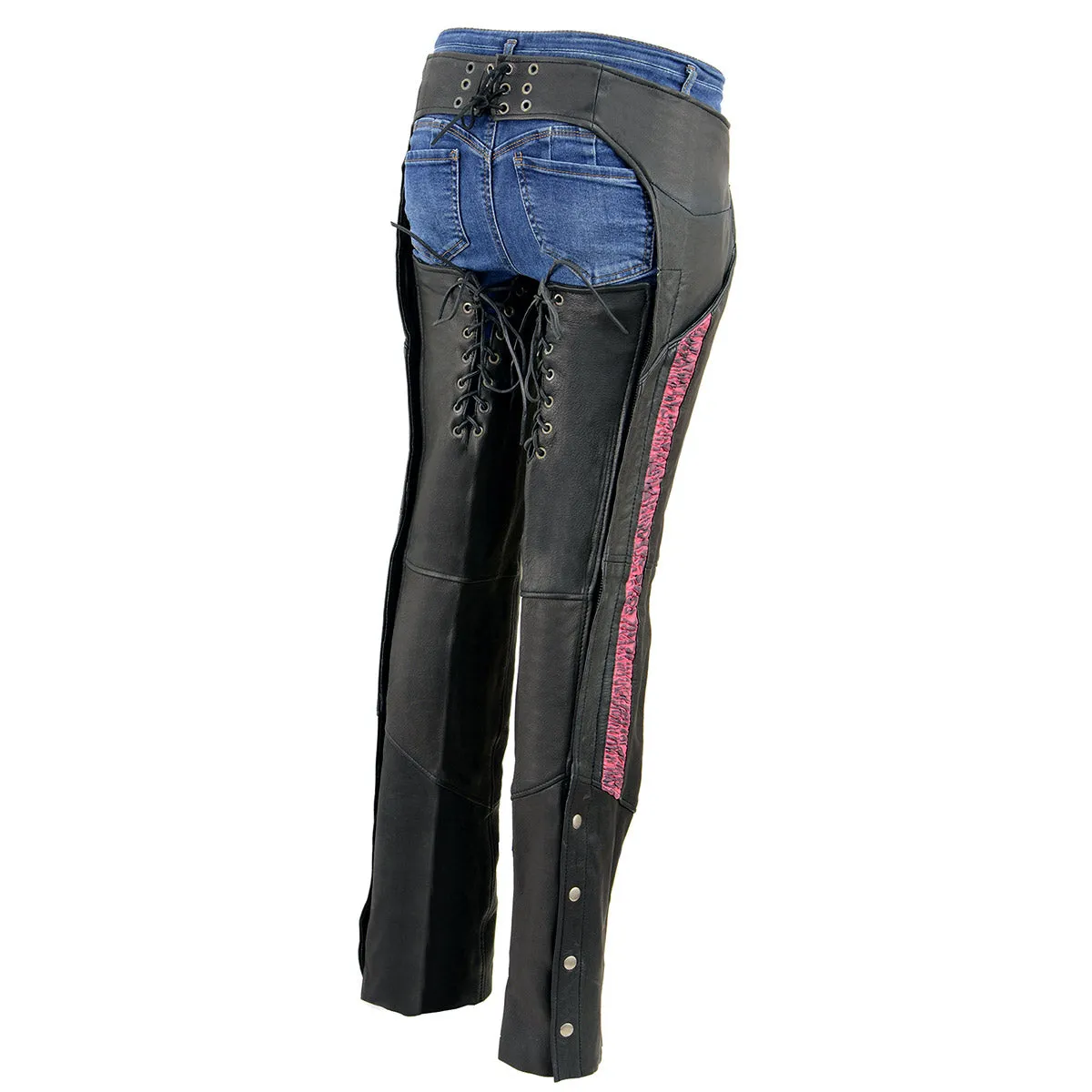 Milwaukee Leather Chaps for Women Black Lightweight Goat Skin-