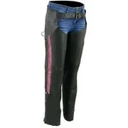 Milwaukee Leather Chaps for Women Black Lightweight Goat Skin-