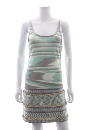 Missoni Crystal-Embellished Striped Knit Mini Dress