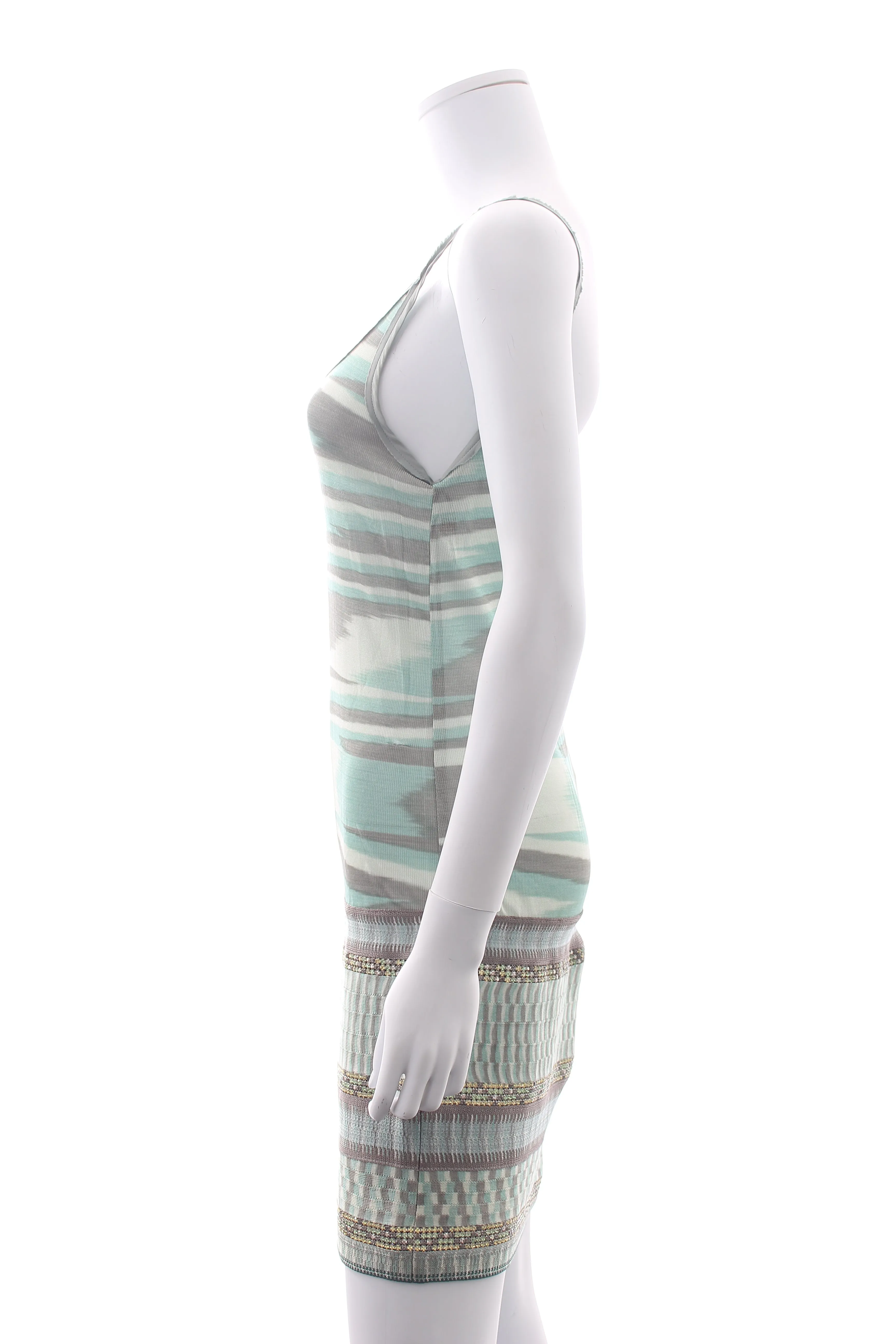 Missoni Crystal-Embellished Striped Knit Mini Dress