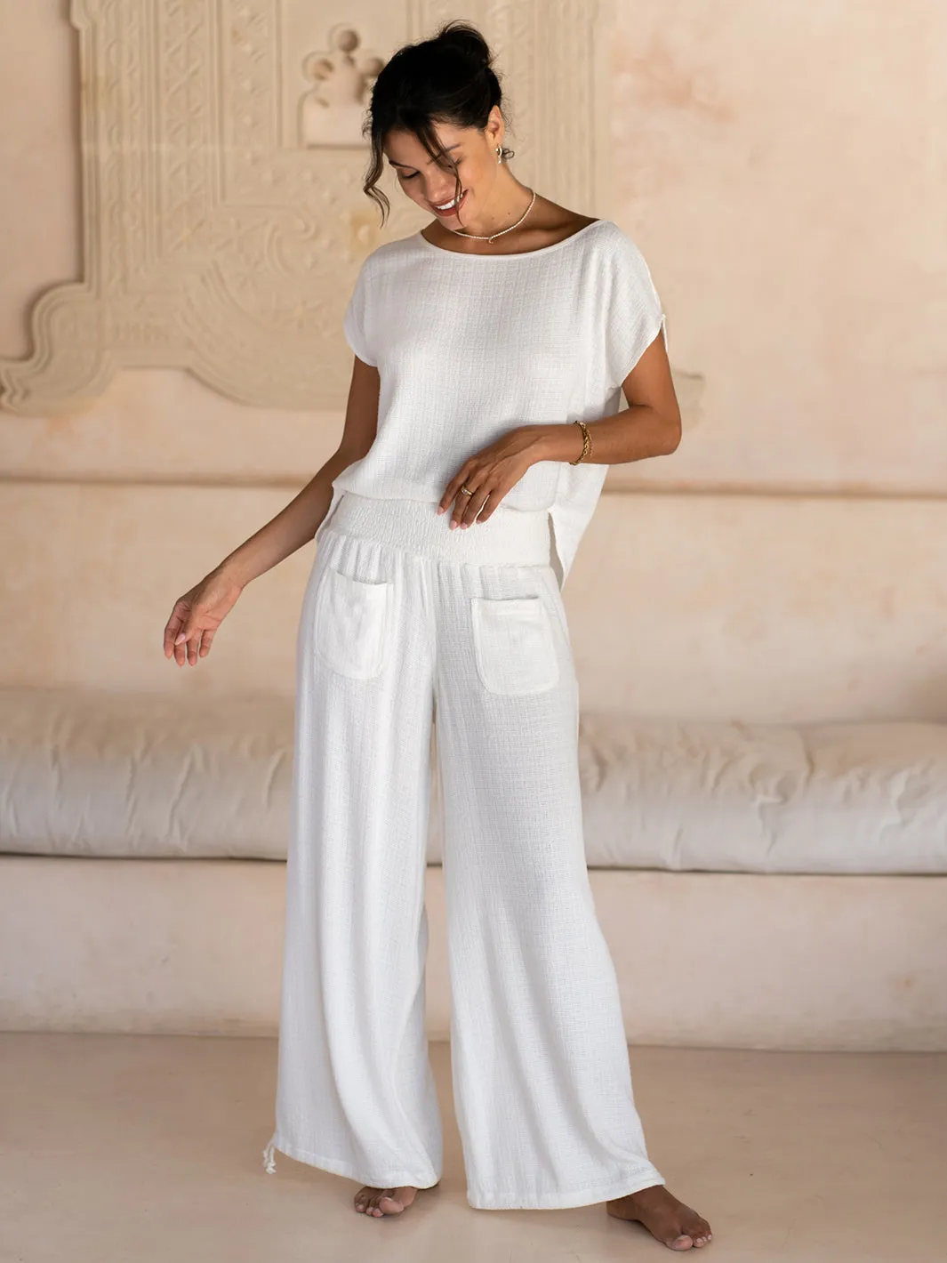 Namaste Linen Blend Pants Coconut