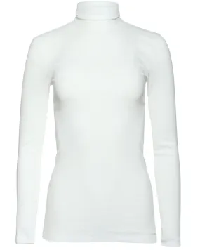 Natural Ribbed Zip Turtleneck