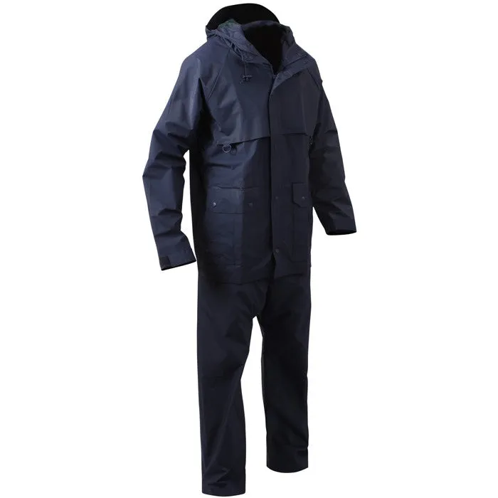 Navy Blue - Microlite 2-Piece Pants Shirt Lightweight Rain Suit