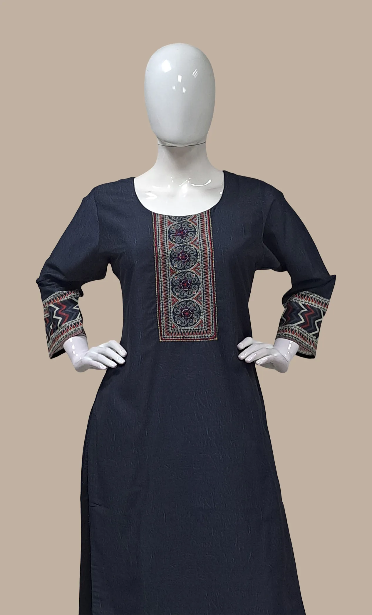 Navy Embroidered Punjabi