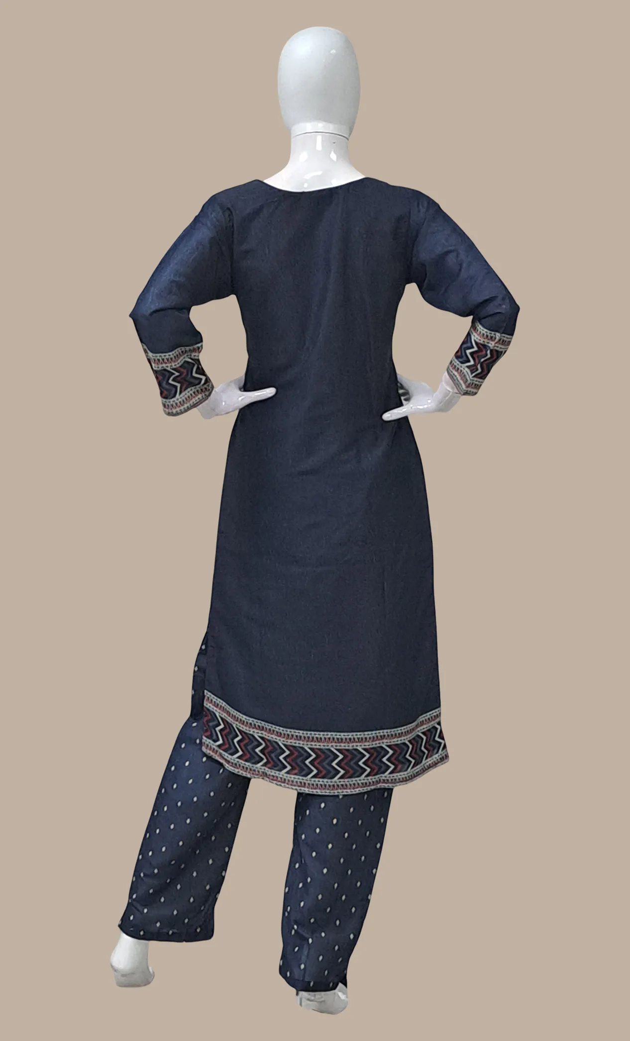 Navy Embroidered Punjabi