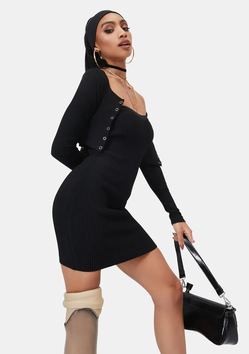 Night Pop To The Top Sweater Tube Dress