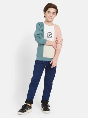 Octave Boys Colourblocked Fleece Pullover Sweatshirt