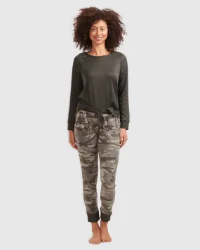 Olive Camo Hacci Long Sleeve PJ Set