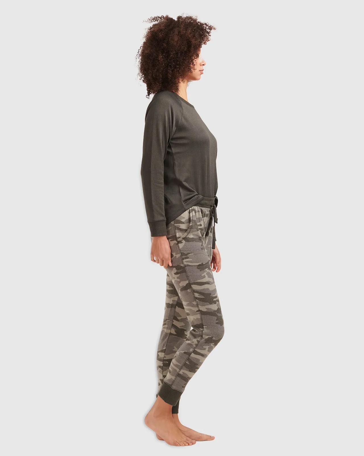 Olive Camo Hacci Long Sleeve PJ Set