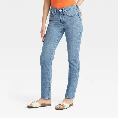 Open Box - Women's Mid-Rise 80's Slim Fit Jeans - Universal Thread Light Wash 4