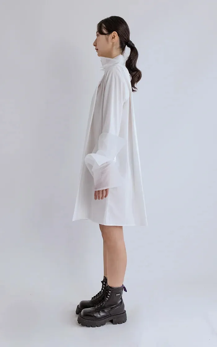 Organza shirt dress-white