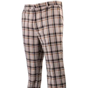 Plaid Khaki Brown White Pants