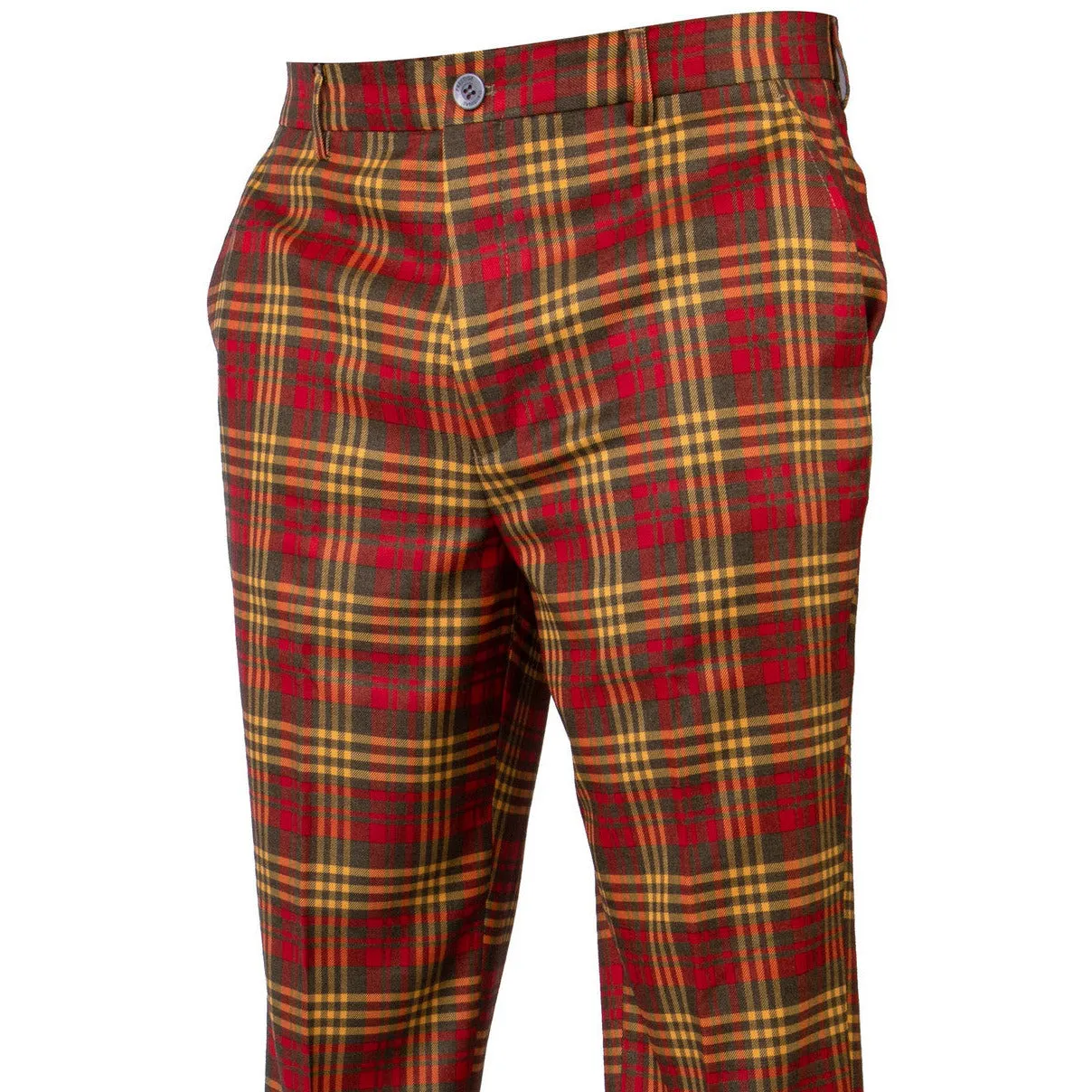 Plaid Red Orange Green Pants