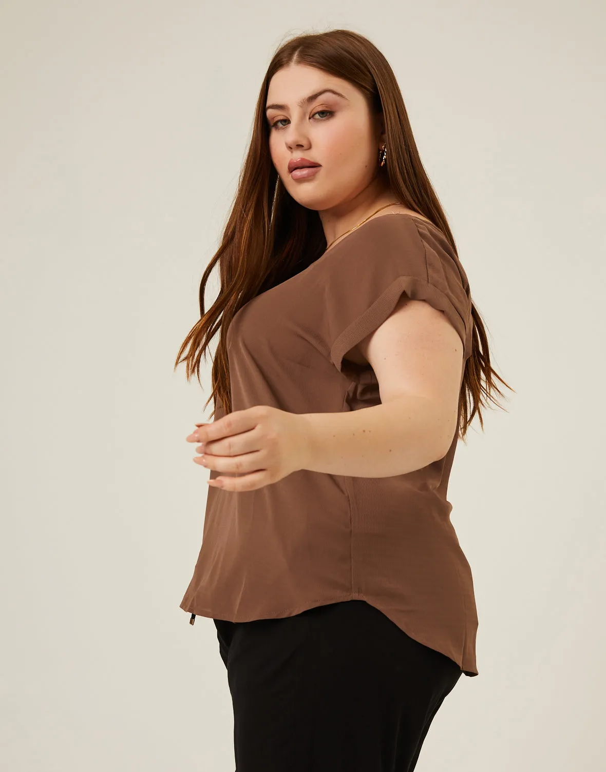 Plus Size Flowy Woven Tee