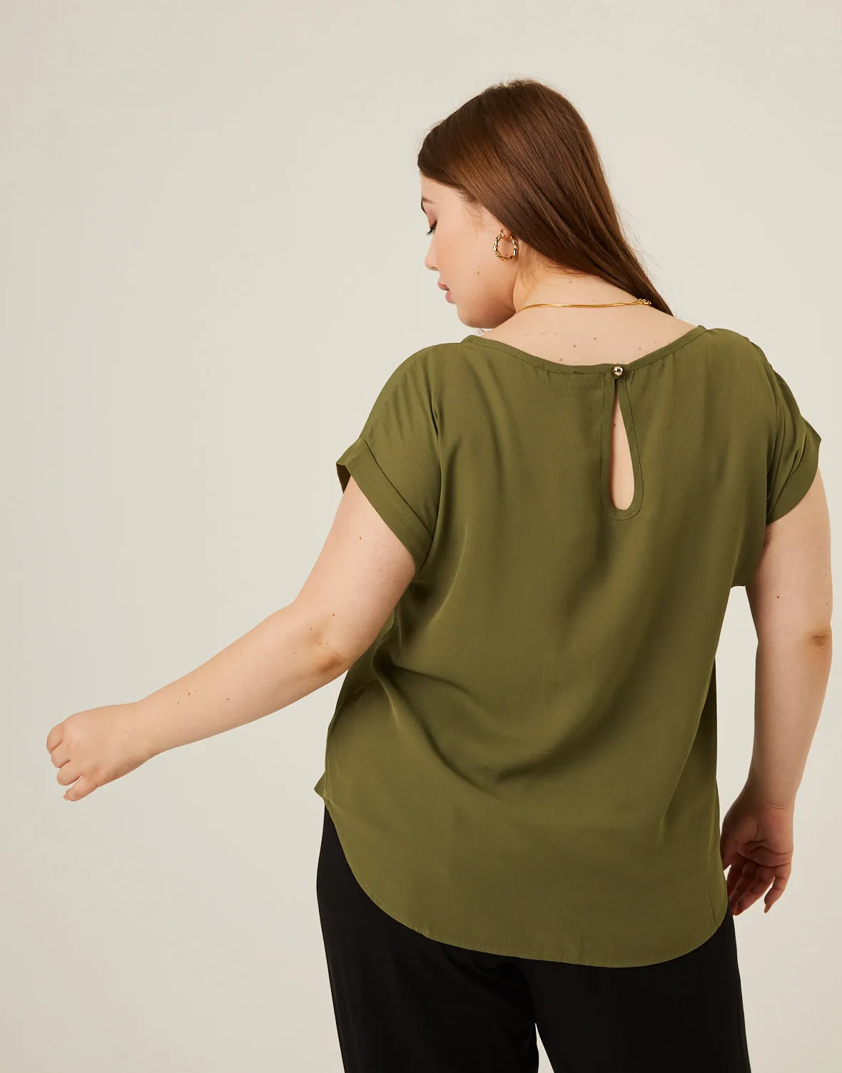 Plus Size Flowy Woven Tee