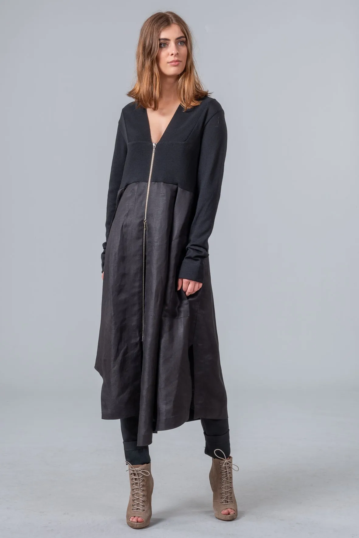 Postcards from Winter - coat dress - black