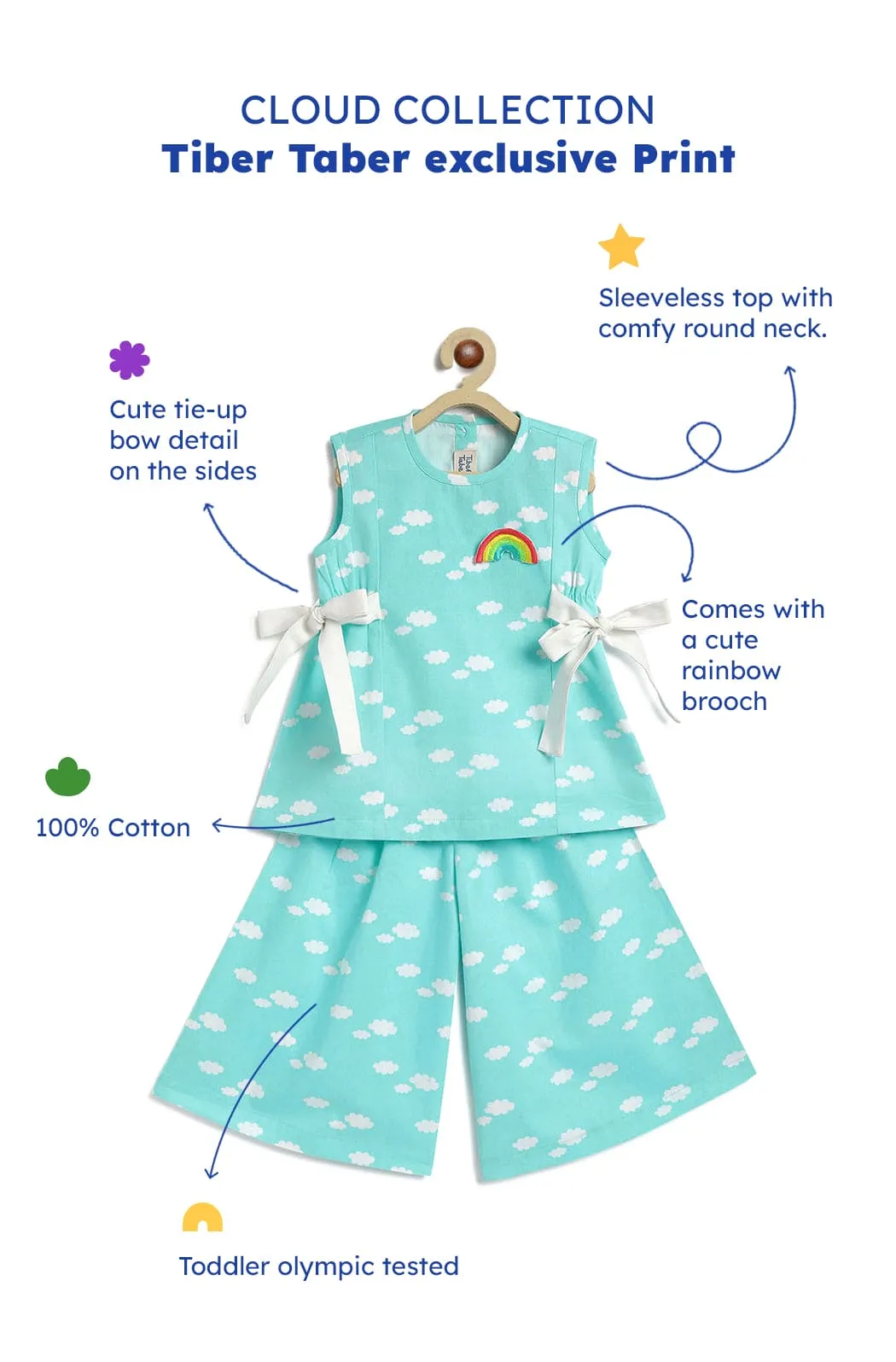 Pre-Order: Girls Cloud Princess Set-Blue