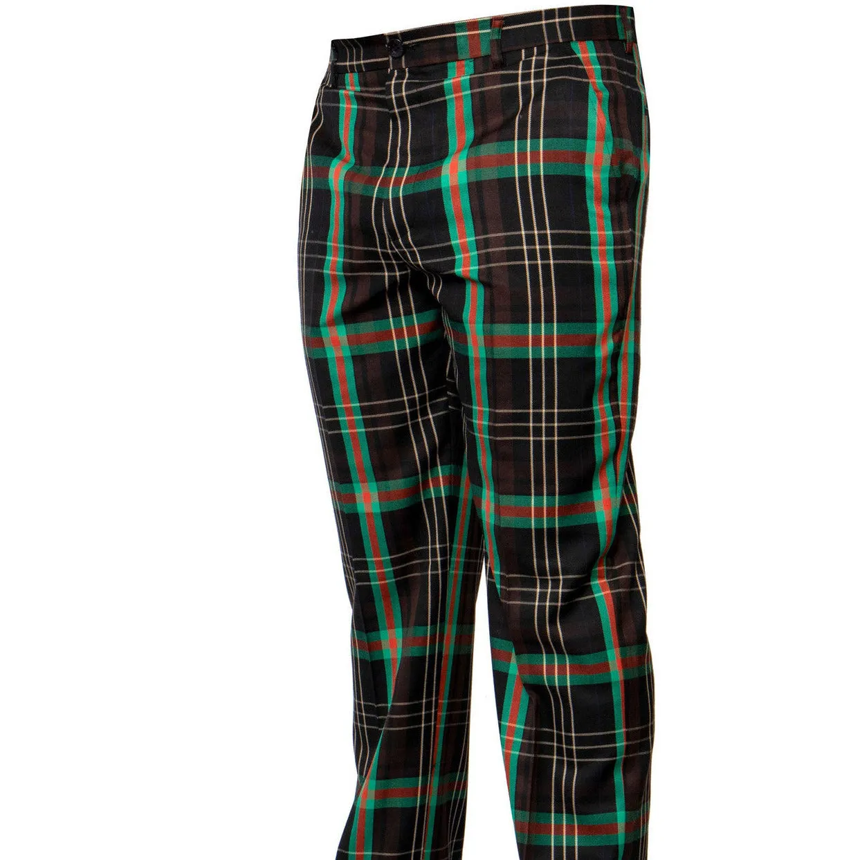 Prestige Black Brown Red Green Plaid Pants