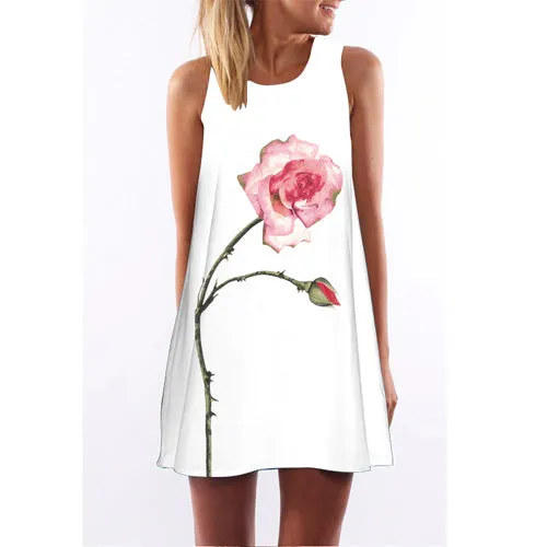 Printe Chiffon Sleeveless Dress