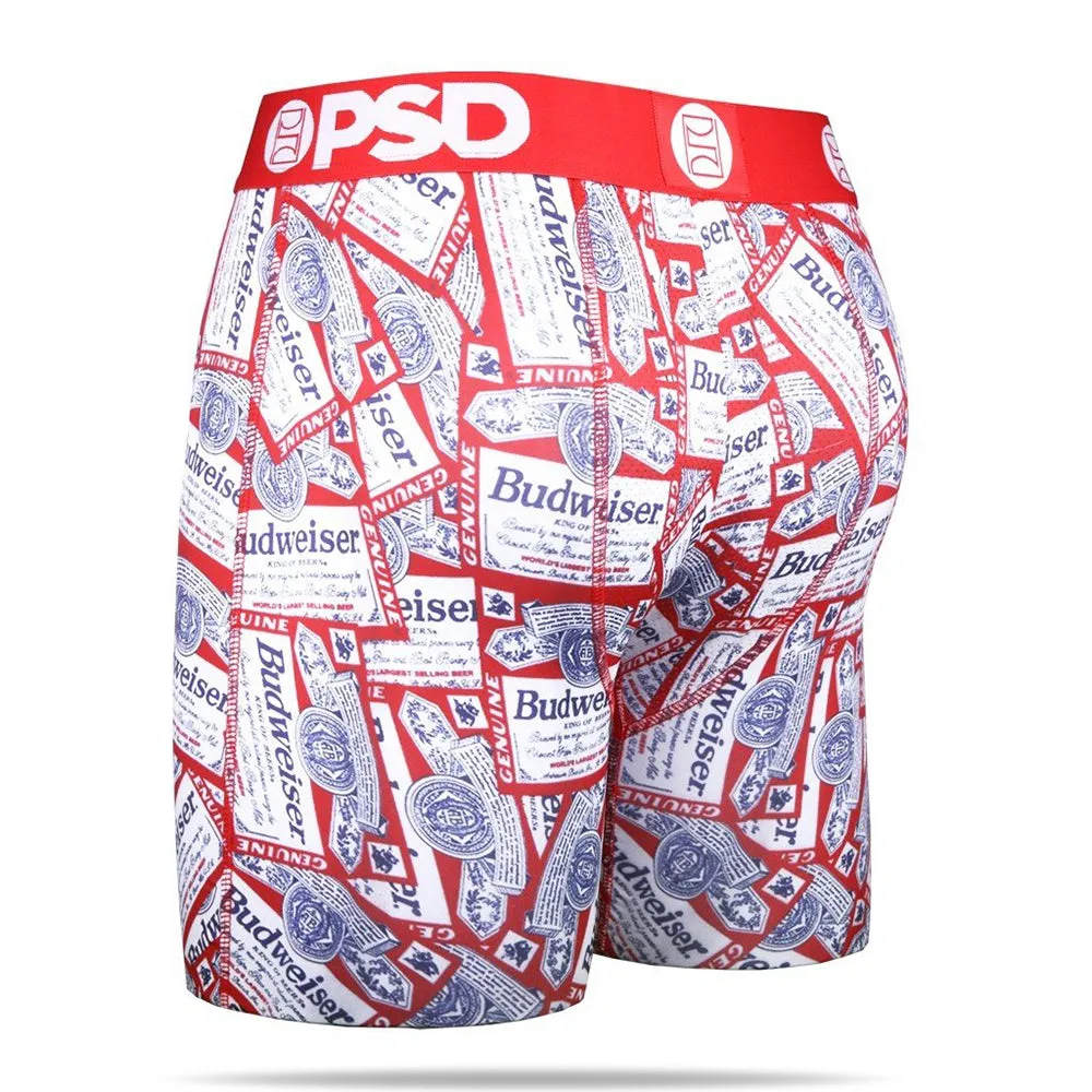 PSD Mens Red Buds All Over Budweiser Athletic Boxer Briefs XX-Large Underwear - E21810055-RED-XXL