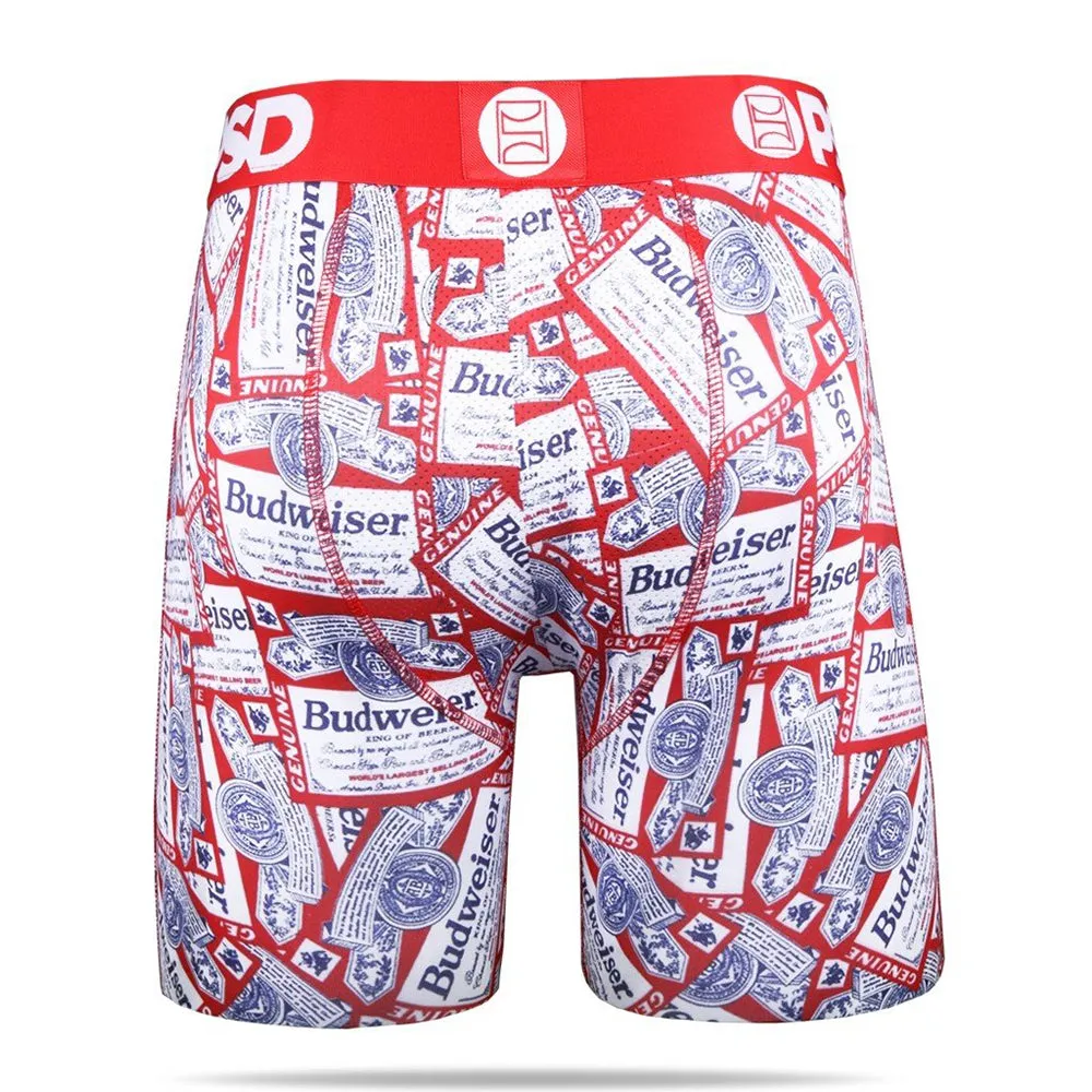 PSD Mens Red Buds All Over Budweiser Athletic Boxer Briefs XX-Large Underwear - E21810055-RED-XXL