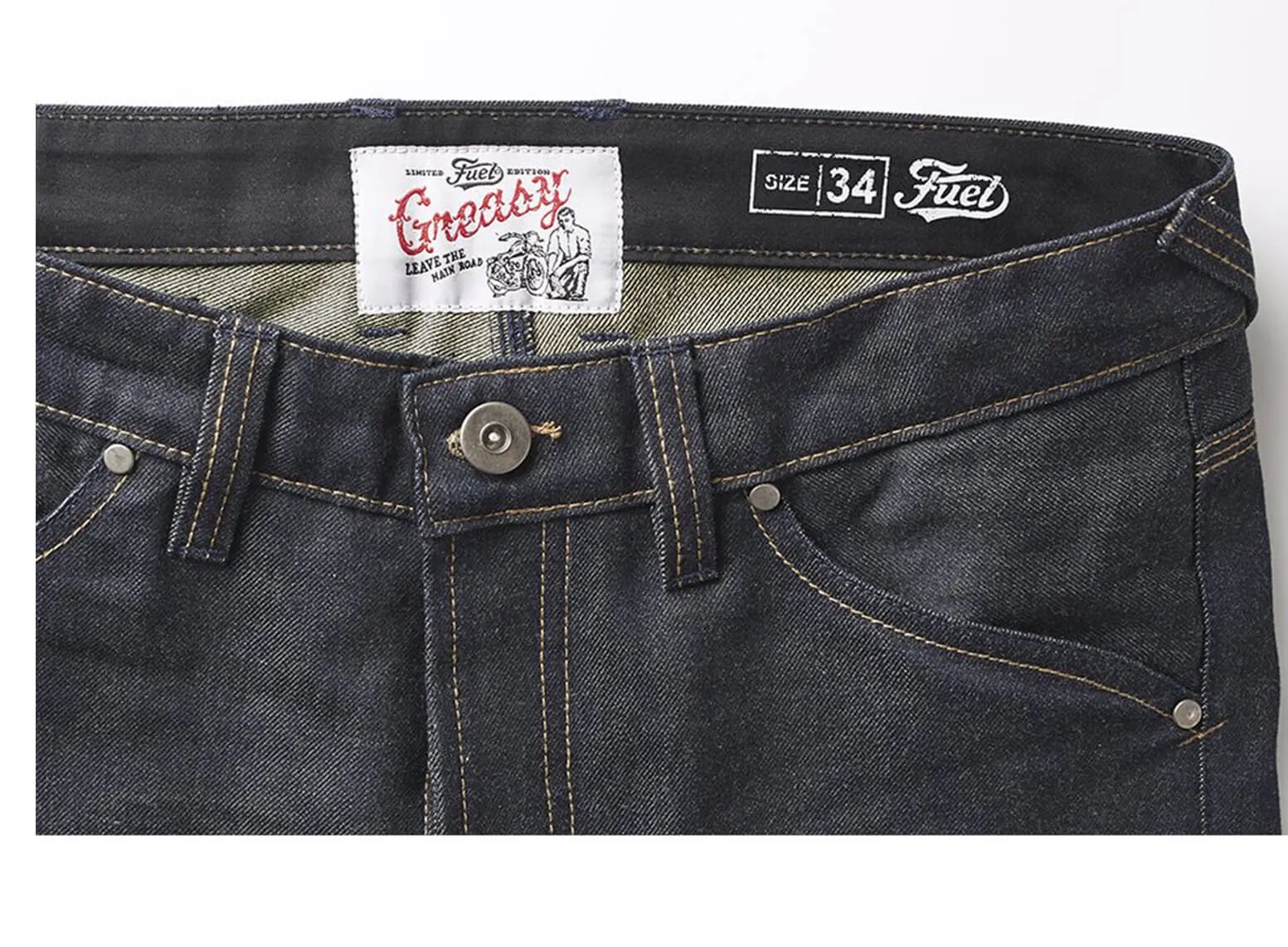 "GREASY" DENIM PANTS