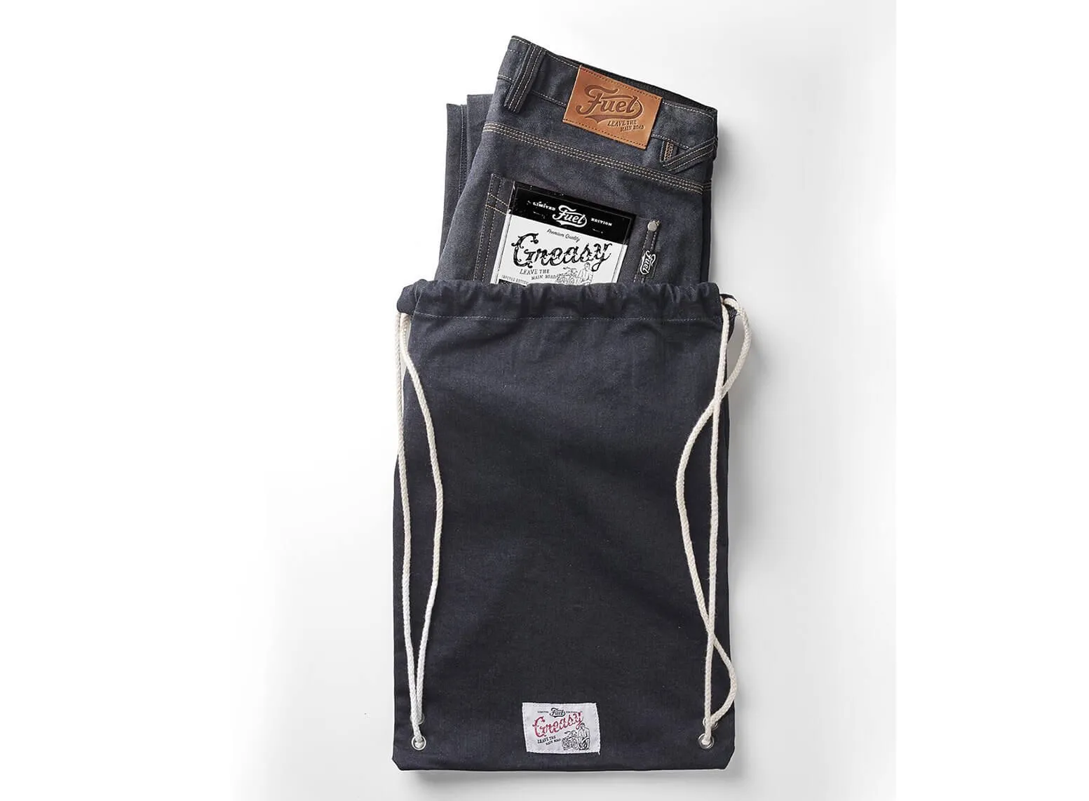 "GREASY" DENIM PANTS