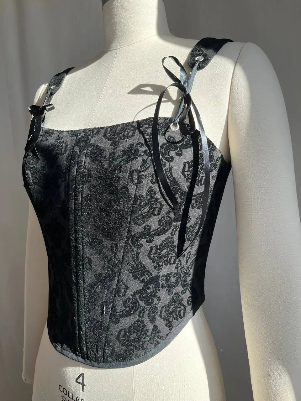 Reversible Velvet damask corset, size 4/S/44