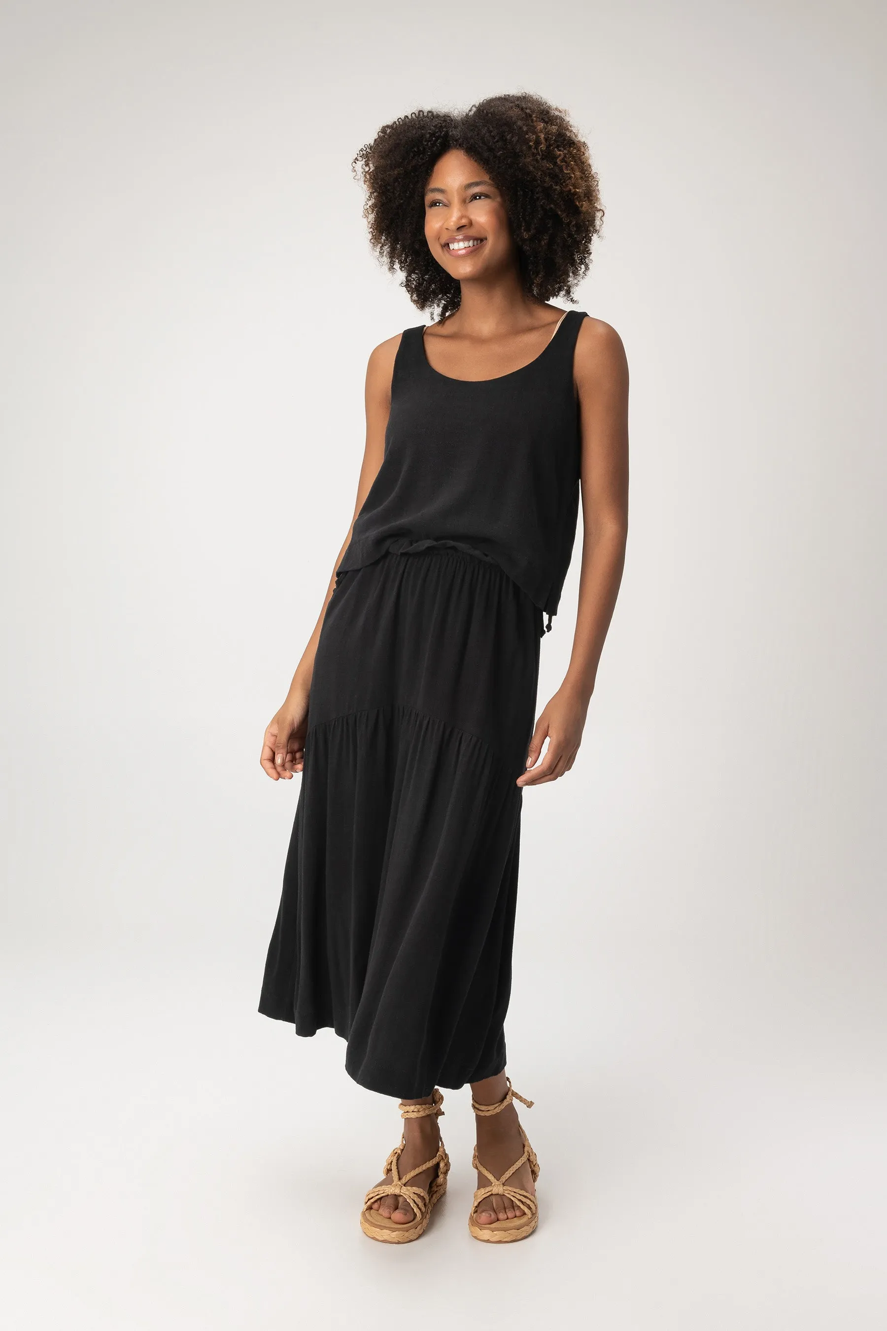 Sandy Tie Midi Skirt