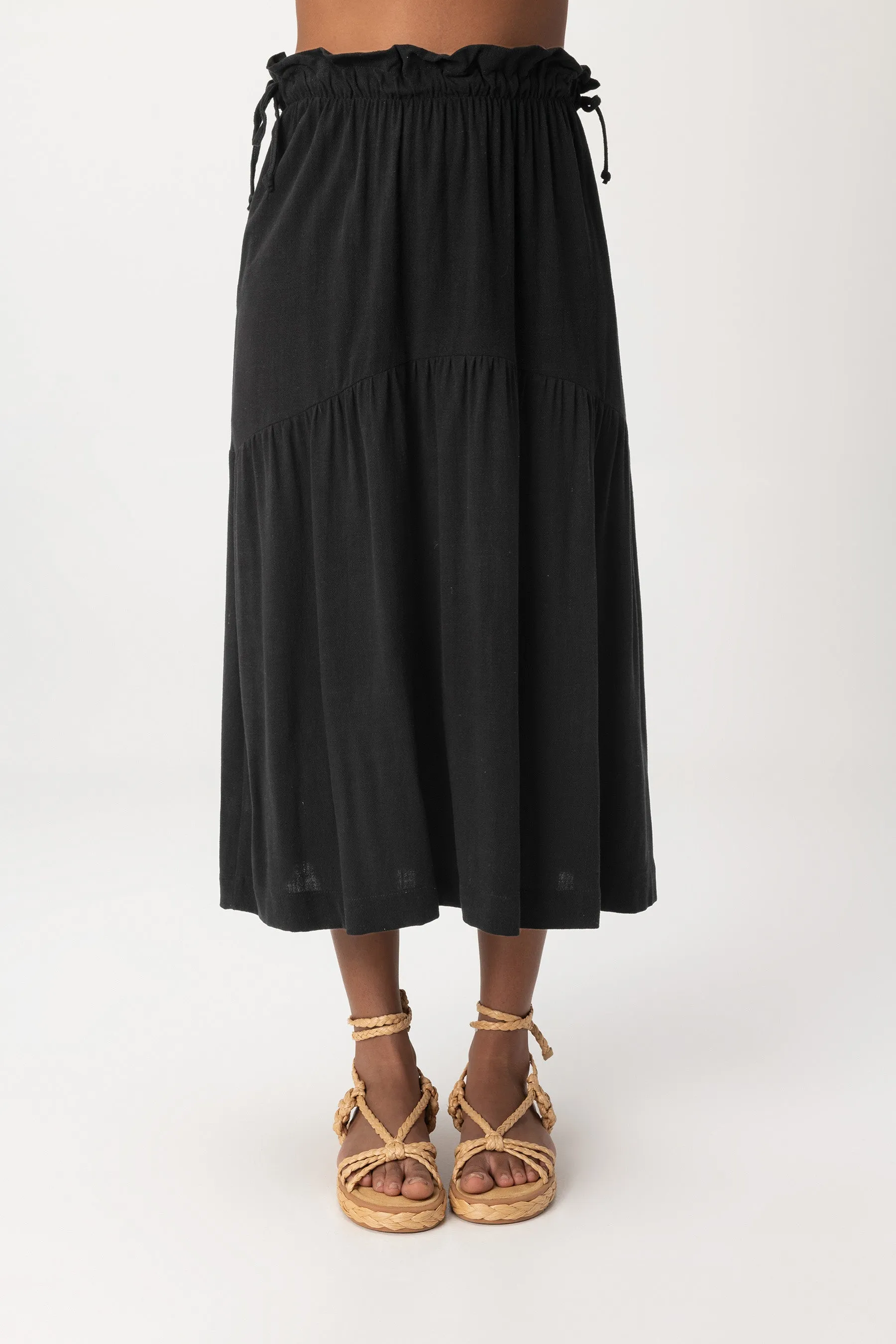 Sandy Tie Midi Skirt