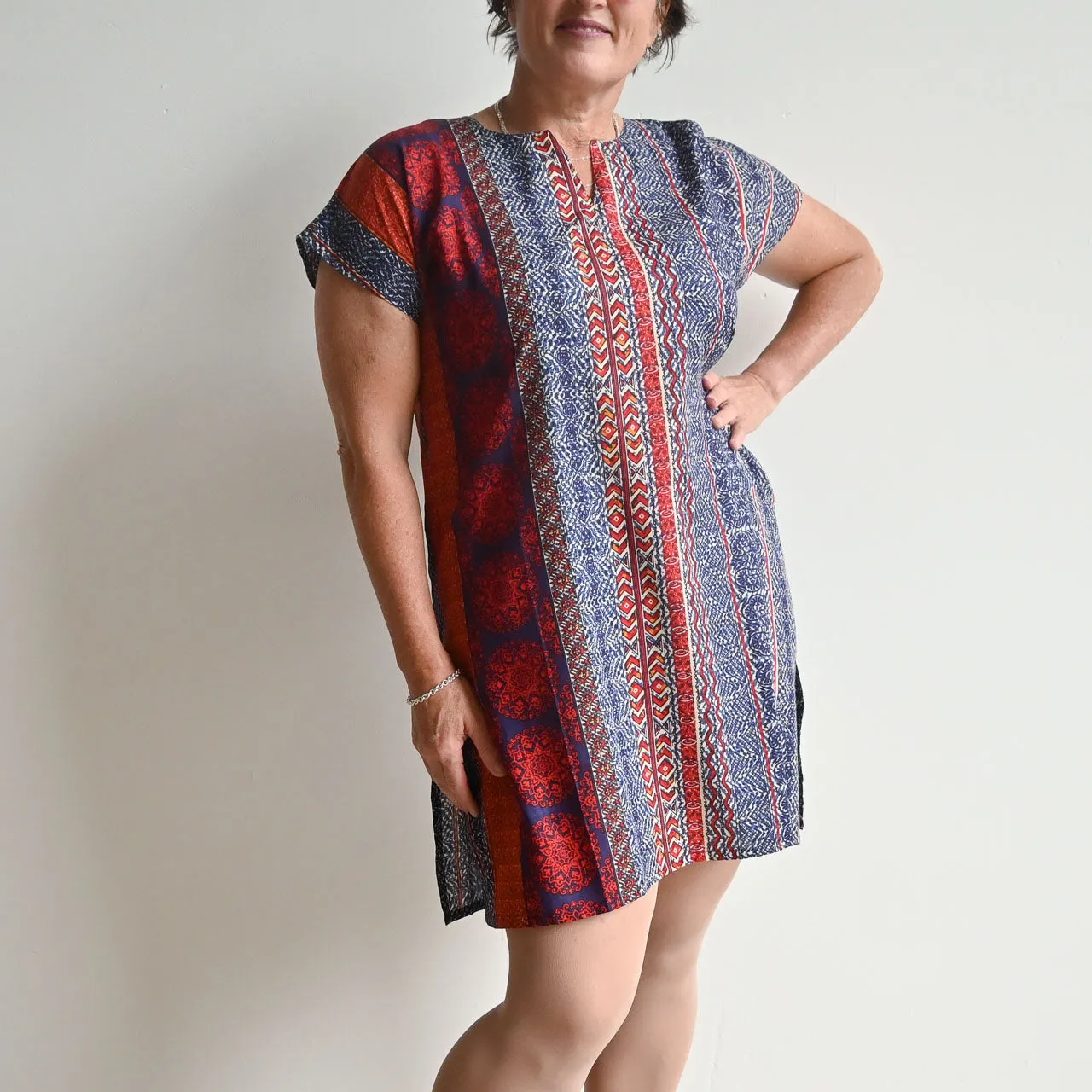 Sari Cotton Tunic Dress - Tribal