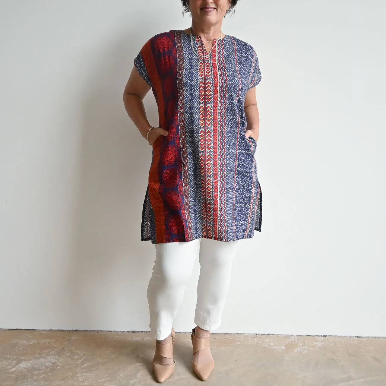 Sari Cotton Tunic Dress - Tribal