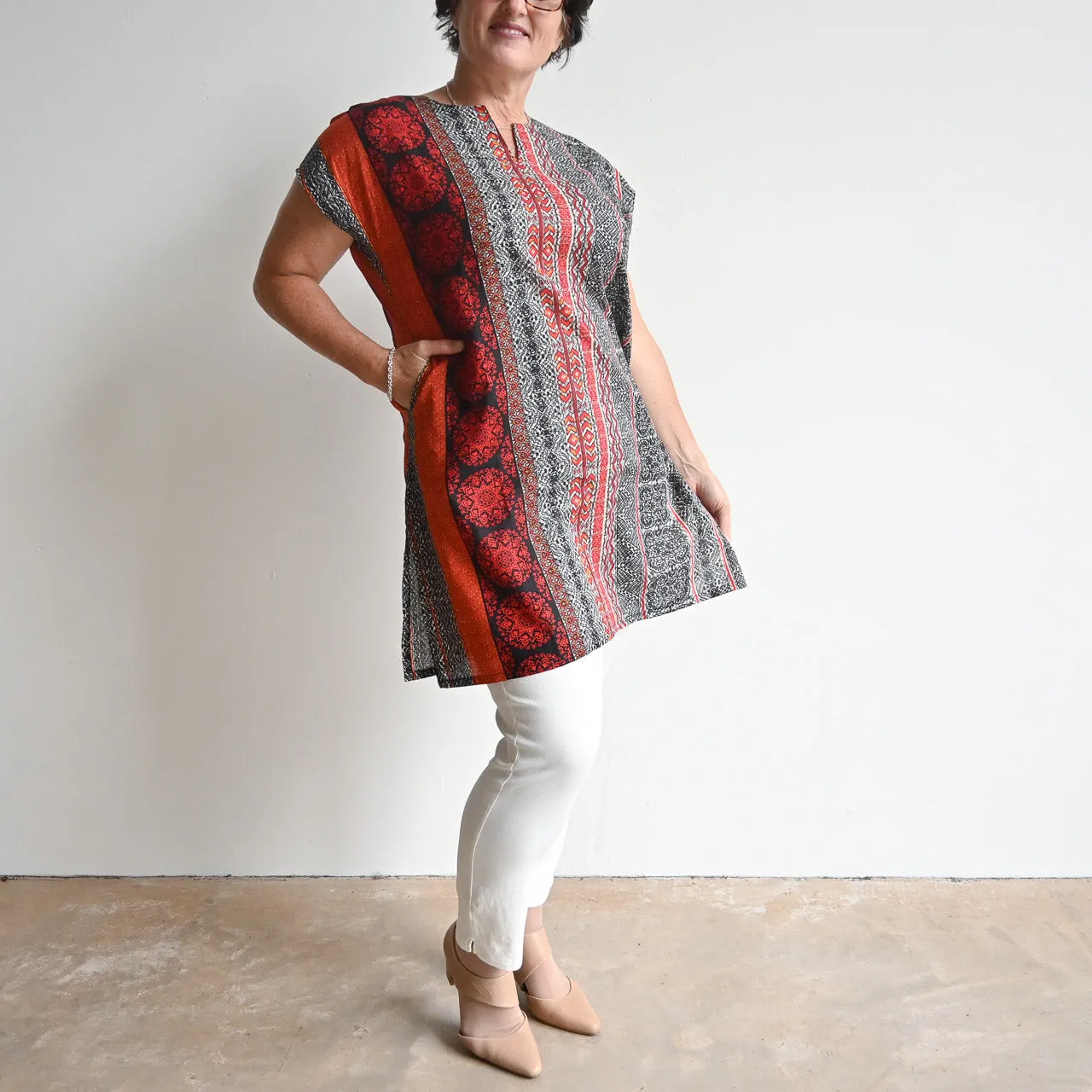 Sari Cotton Tunic Dress - Tribal