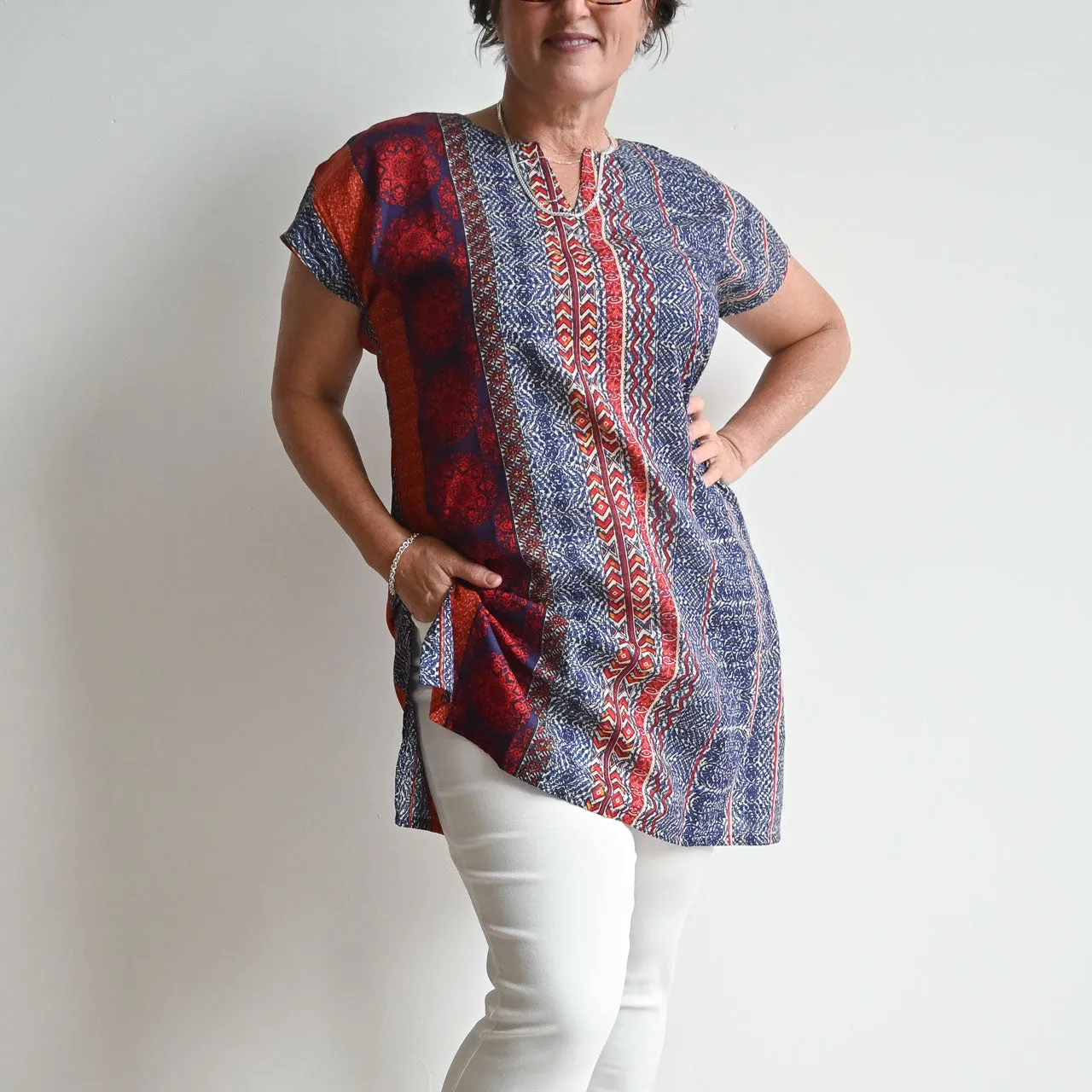 Sari Cotton Tunic Dress - Tribal