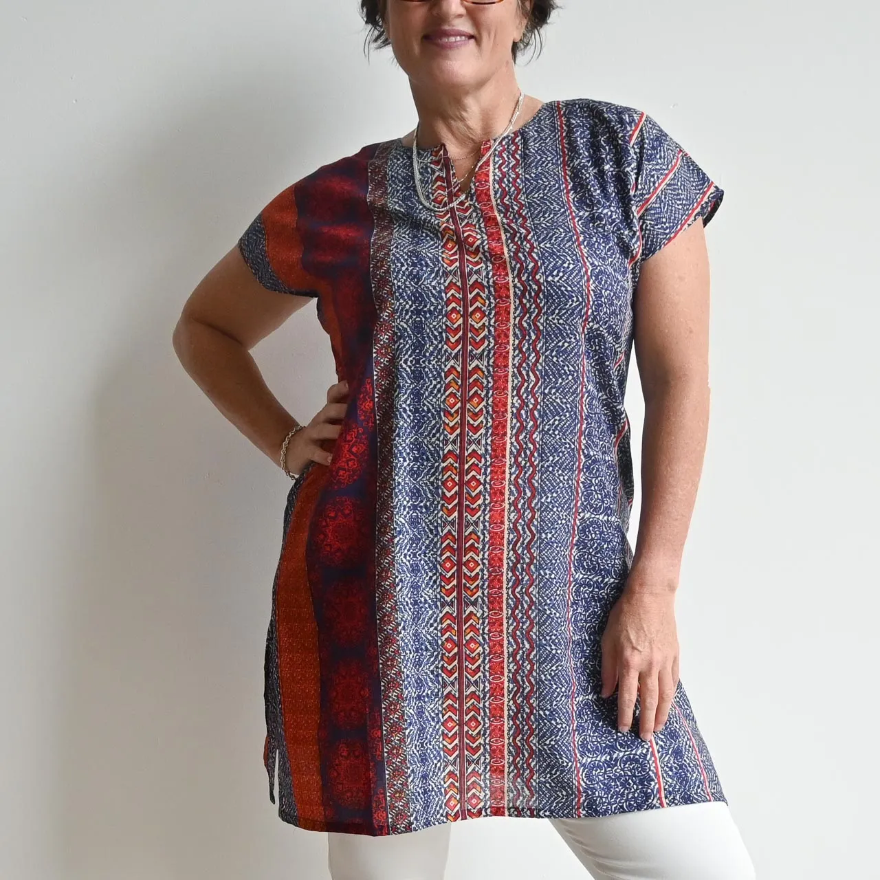 Sari Cotton Tunic Dress - Tribal